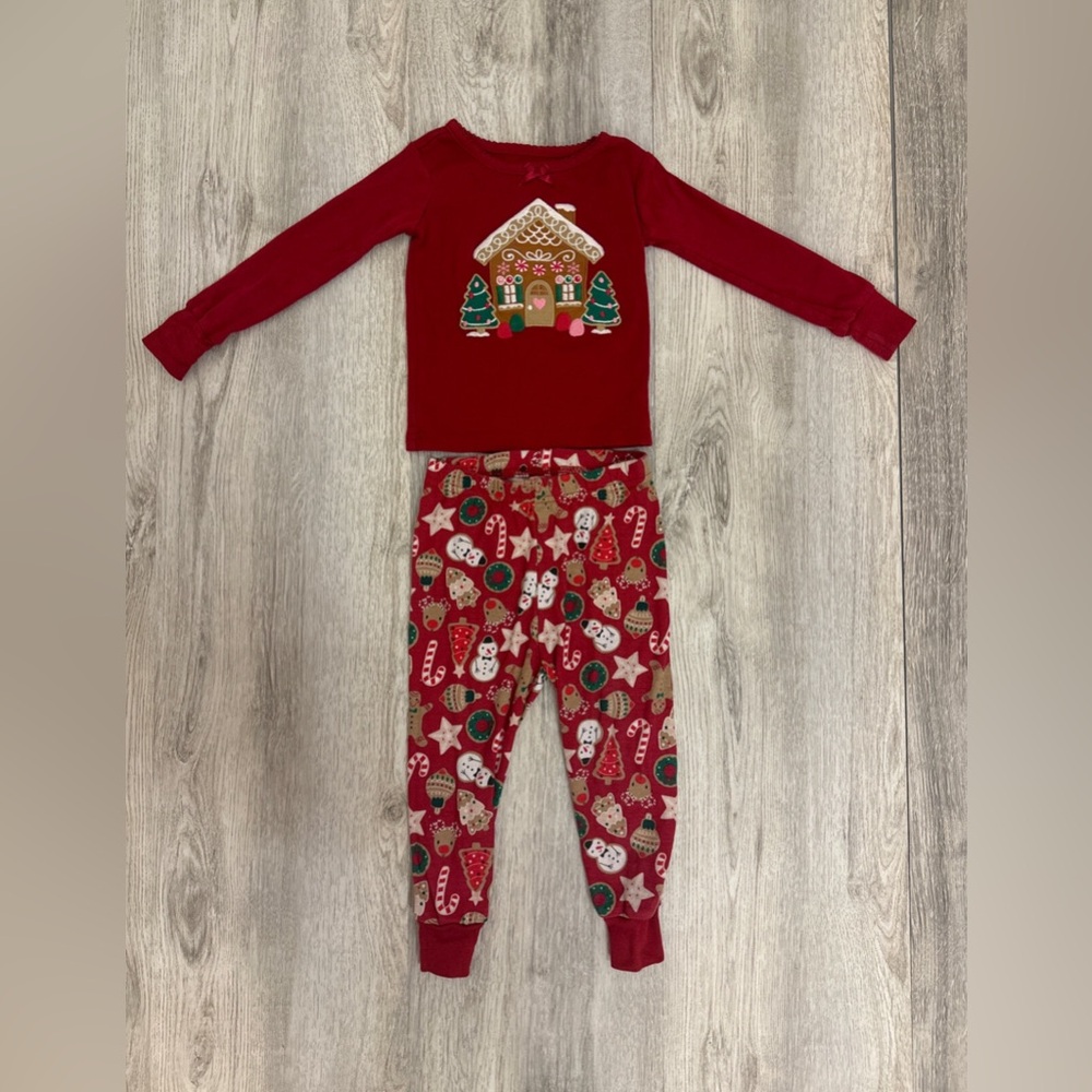 Gymboree Girls 12-18 Months Gingerbread House Holidays Long Sleeve Pjs